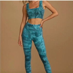 FP Movement Good Karma Tie Dye Teal Leggings size Xs/S